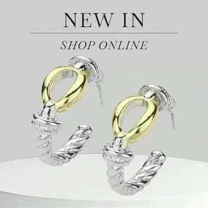 14K GP Two Tone Loop Hoops